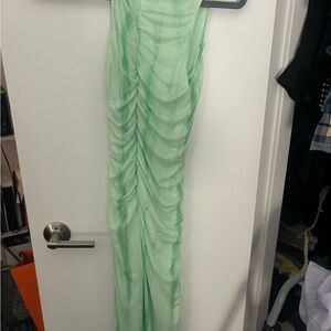 Elegant Green Ruched Dress